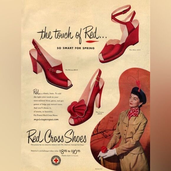 1950’s Vintage Red Cross Shoes Croc Embossed Leather - Picture 15 of 16